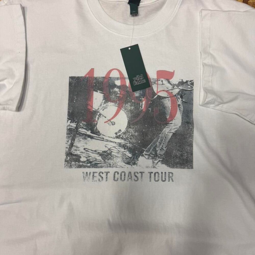 Men's 1995 West Coast Tour White T-shirt XXL